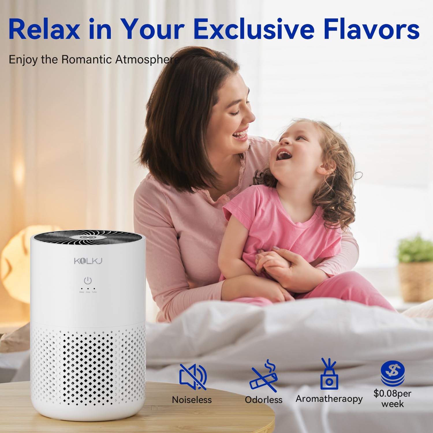 Air Purifier For Home Bedroom Dorm, H13 True Hepa Filter For A11Ergies, Pollen, Smoke, Dusts, Pets Dander, Odor, Portable Air Cl